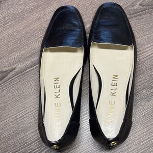 Anne Klein Black Leather Loafers